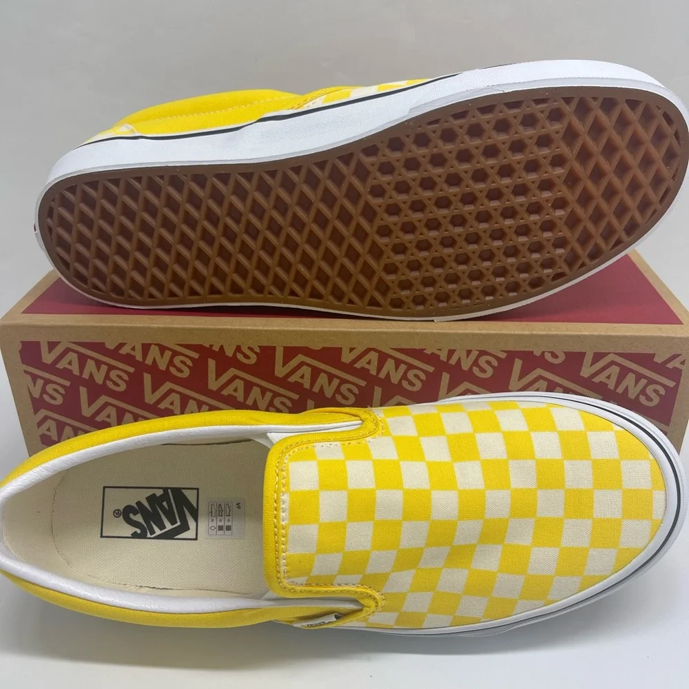 Vans Men’s Classic Slip-On
(Checkerboard) Cyber Yellow Sneakers 
VN0A33TB42Z - Picture 13 of 16